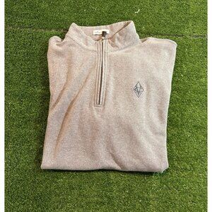 Peter Millar 1/4 zip mens extra large gray lighweight breathable performance 18